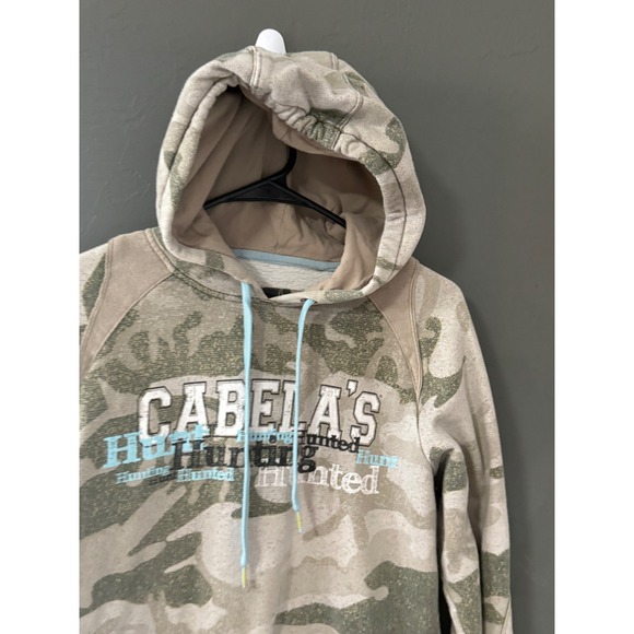 Cabela's Tops - Cabelas Womens Camo Hoodie M Regular Hunted Hunting Graphic Sweatshirt Baby Blue